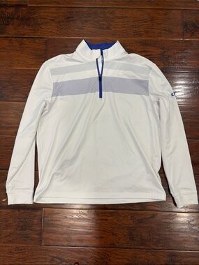 Callaway White Quarter-Zip Pullover with Purple Trim